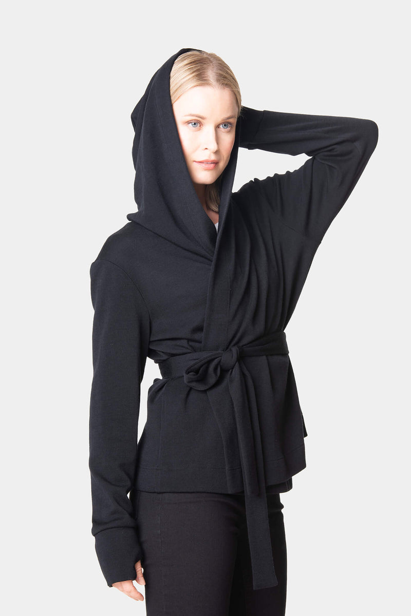 hooded wrap jacket