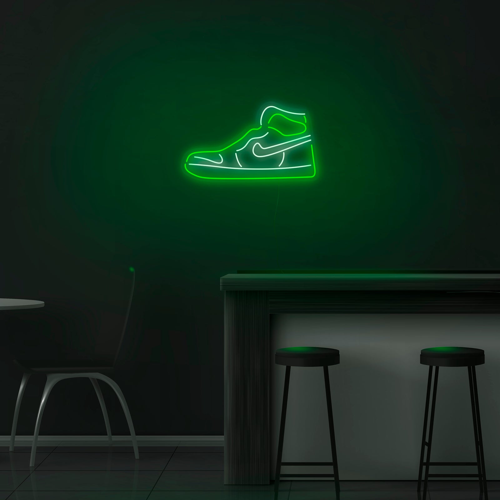 'Retro Hightop Shoe' Neon Sign - Air Force 1s | Jordans