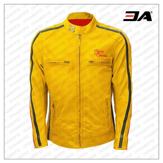 Custom Yellow and Red Motorcycle Racing Jacket