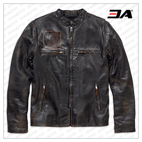 Harley-Davidson Motorcycle Speed Distressed Slim Fit Leather Jacket
