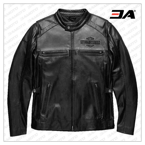Harley-Davidson Motorcycle Votary Color Blocked Leather Jacket