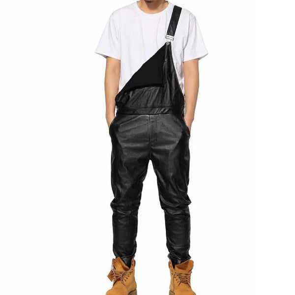 Dungry Adjustable Strap Leather Jumpsuit for Men