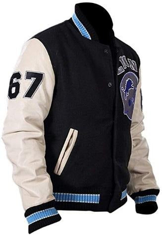 Beverly Hills Cop Axel Foley Detroit Lions Letterman Biker Jacket – 3A