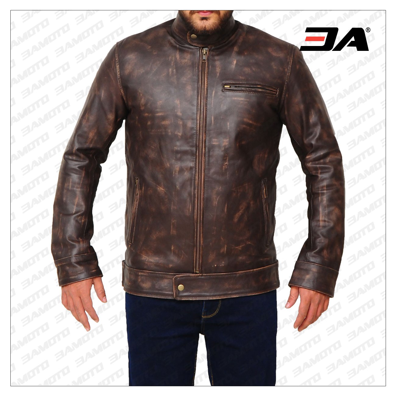 RUSTY BROWN VINTAGE LEATHER JACKET