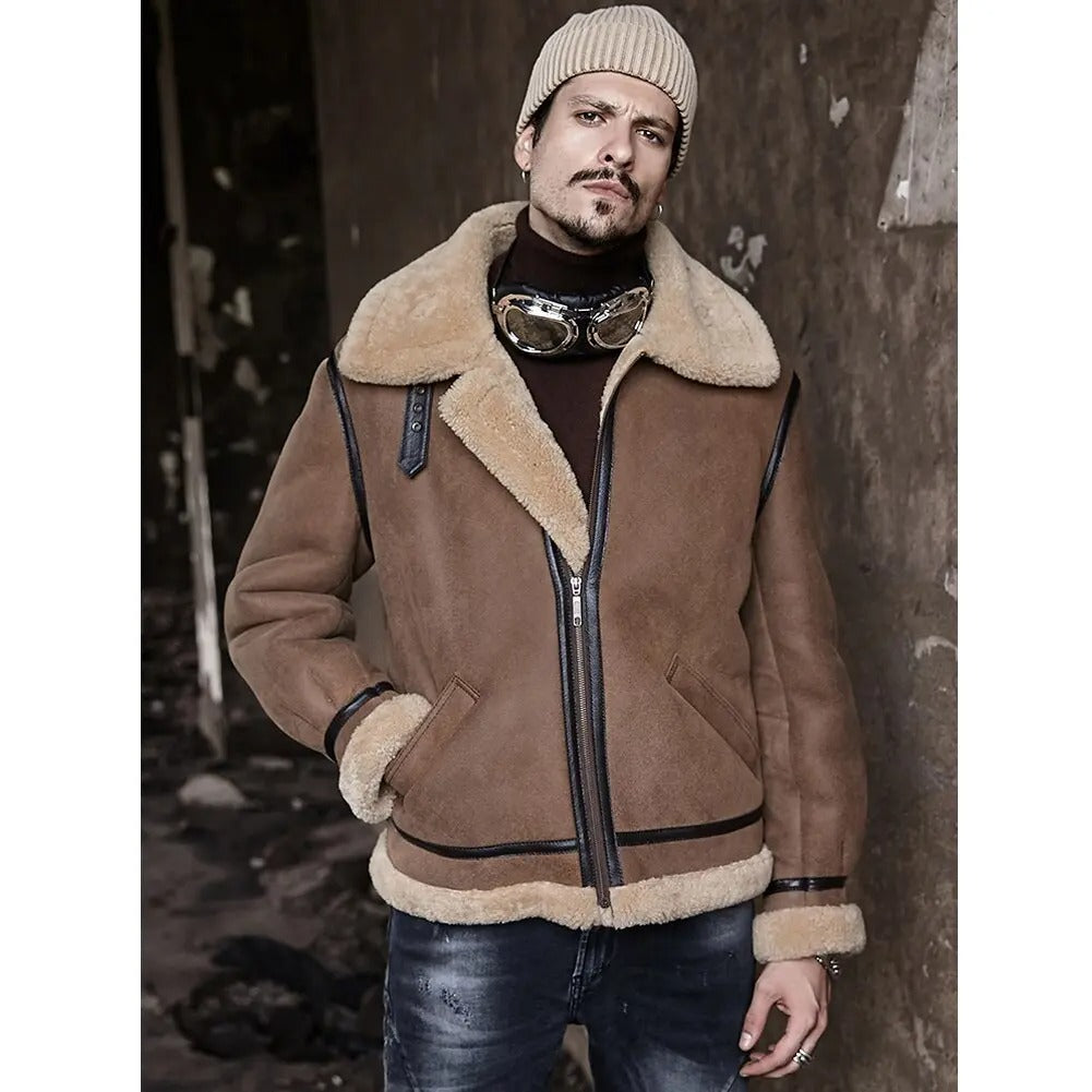 Men Aviator Shearling Leather Jacket | Buy Shearling Jacket for sale