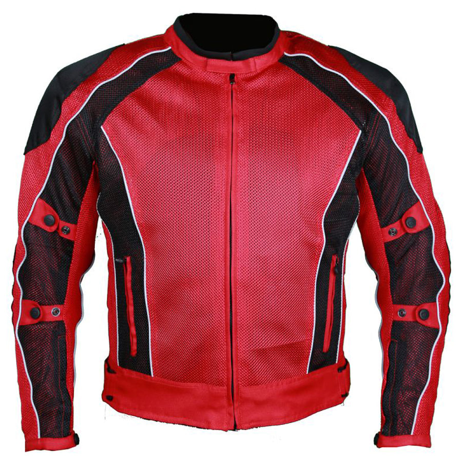 Red Summer Joy Mesh Motorcycle Jacket - Get Free Shipping
