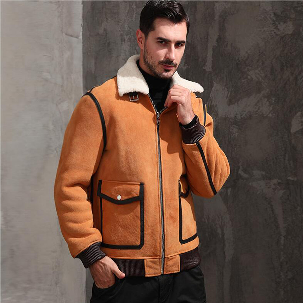 Men Aviator Shearling Leather Jacket | Buy Shearling Jacket for sale