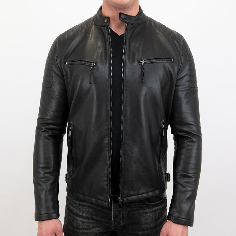 Mens Cafe Racer Biker Leather Jacket - Buy Best Biker Jacket Men