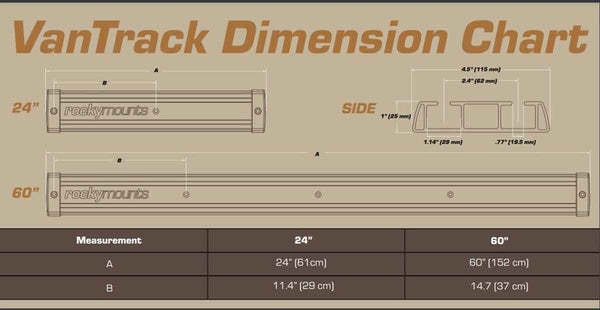 Rockymounts Vantrack dimension chart