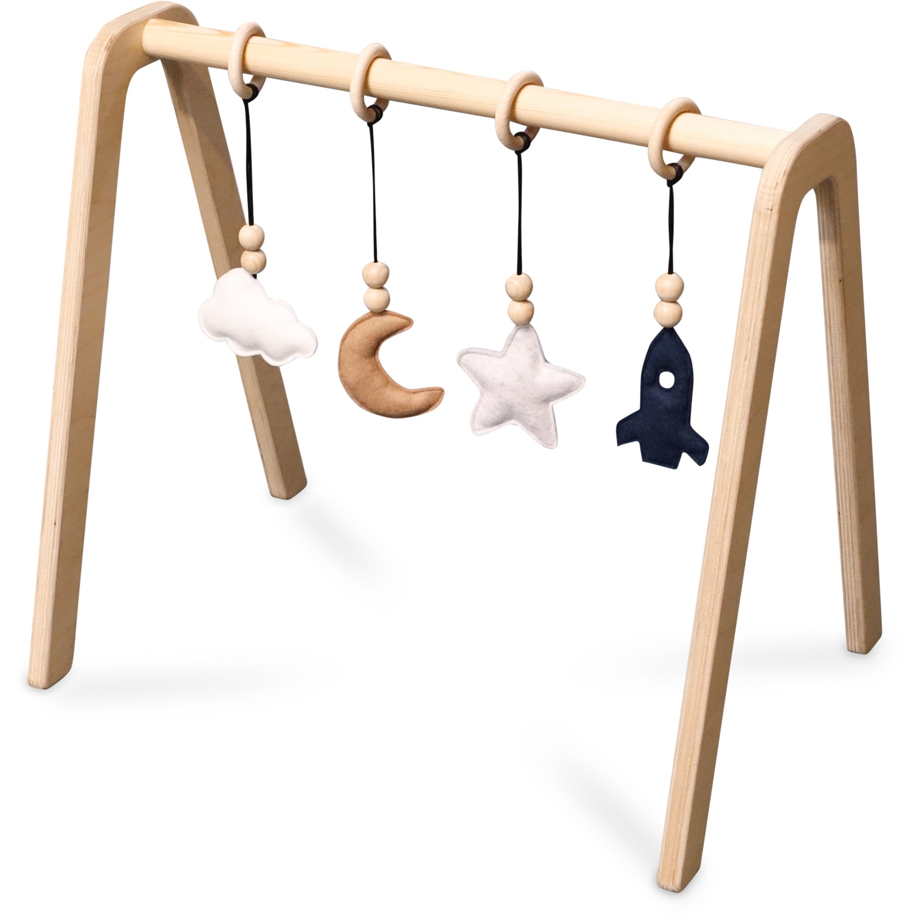 Terminologie bank Afgeschaft Blank houten babygym Tipi + hangers | Handgemaakte playgym voor baby –  toddie.nl
