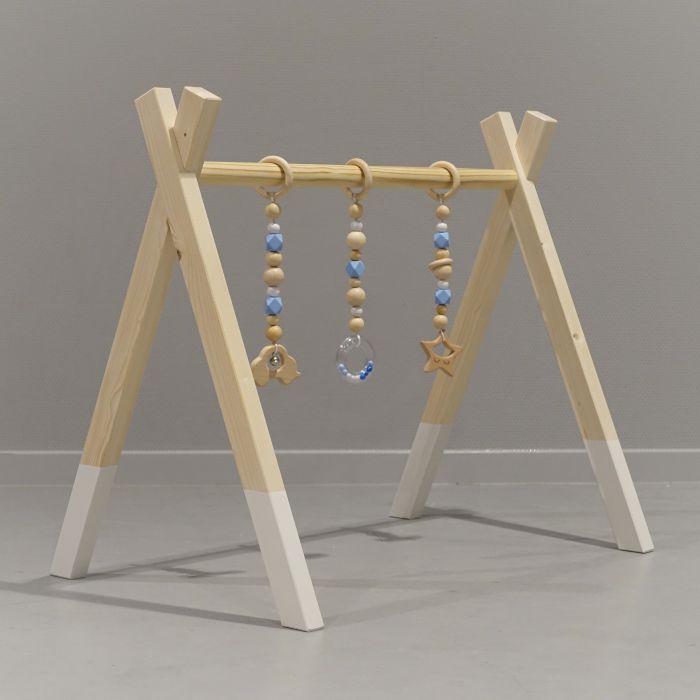 Houten babygym Tipi wit handgemaakt playgym verschillende kleuren