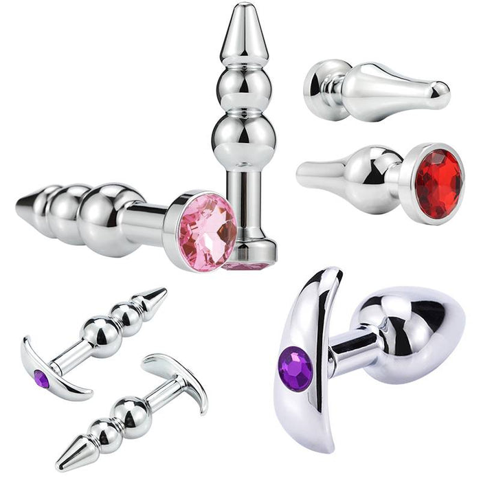 Stainless Steel Sexy Gem Anal Plug Crystal Anal Beads