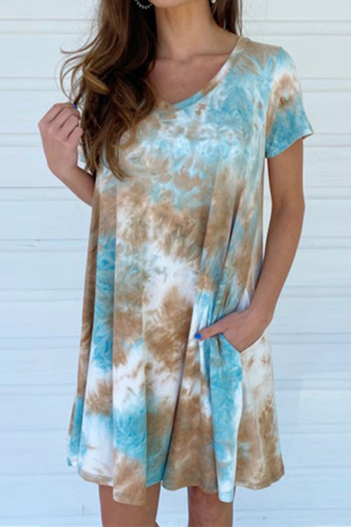 Meridress Meg Tie Dye Casual Shirt Dress