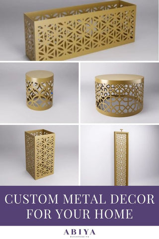 Custom Metal Home Decor Products in Geometric Patterns by ABIYA Mashrabiya