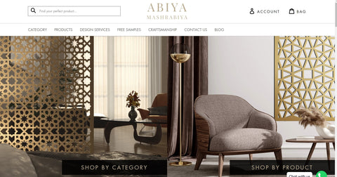 Custom Metal Home Decor Website by ABIYA Mashrabiya