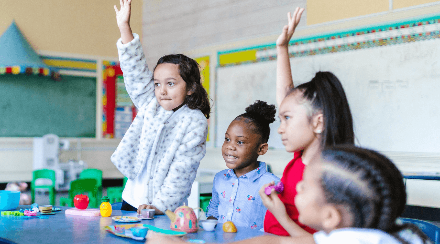 Students in an elementary school classroom 