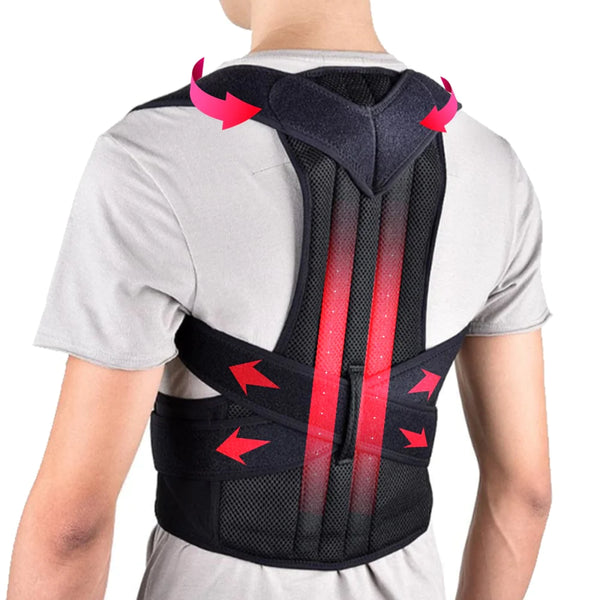 Haltungskorrektur Breit - Rückentrainer, atmungsaktiv, extra breiter Taillengurt, großes Rückenpolster