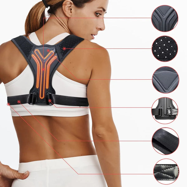 Rückentrainer - Haltungskorrektur, Schulterriemen anpassbar, verstärktes Rückenpolster