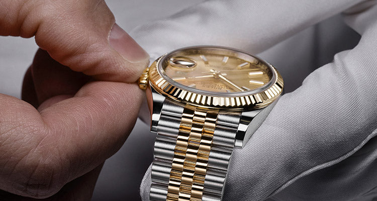 Rolex watch being serviced by a professional watchmaker
