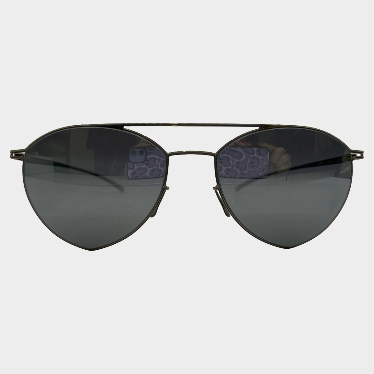 Image of Mykita x Maison Margiela silver metal geometric sunglasses