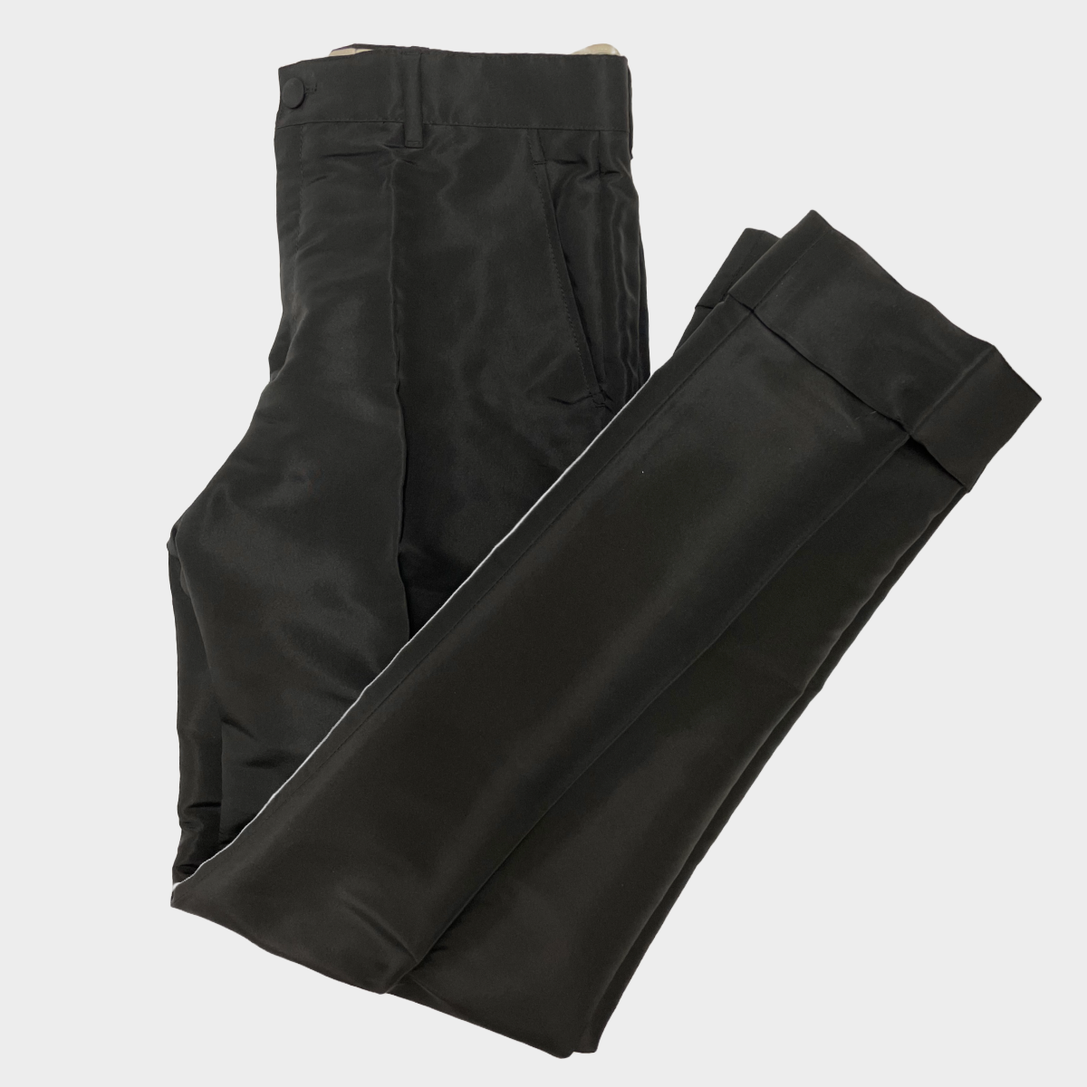 image of GUCCI men's black silk trousers