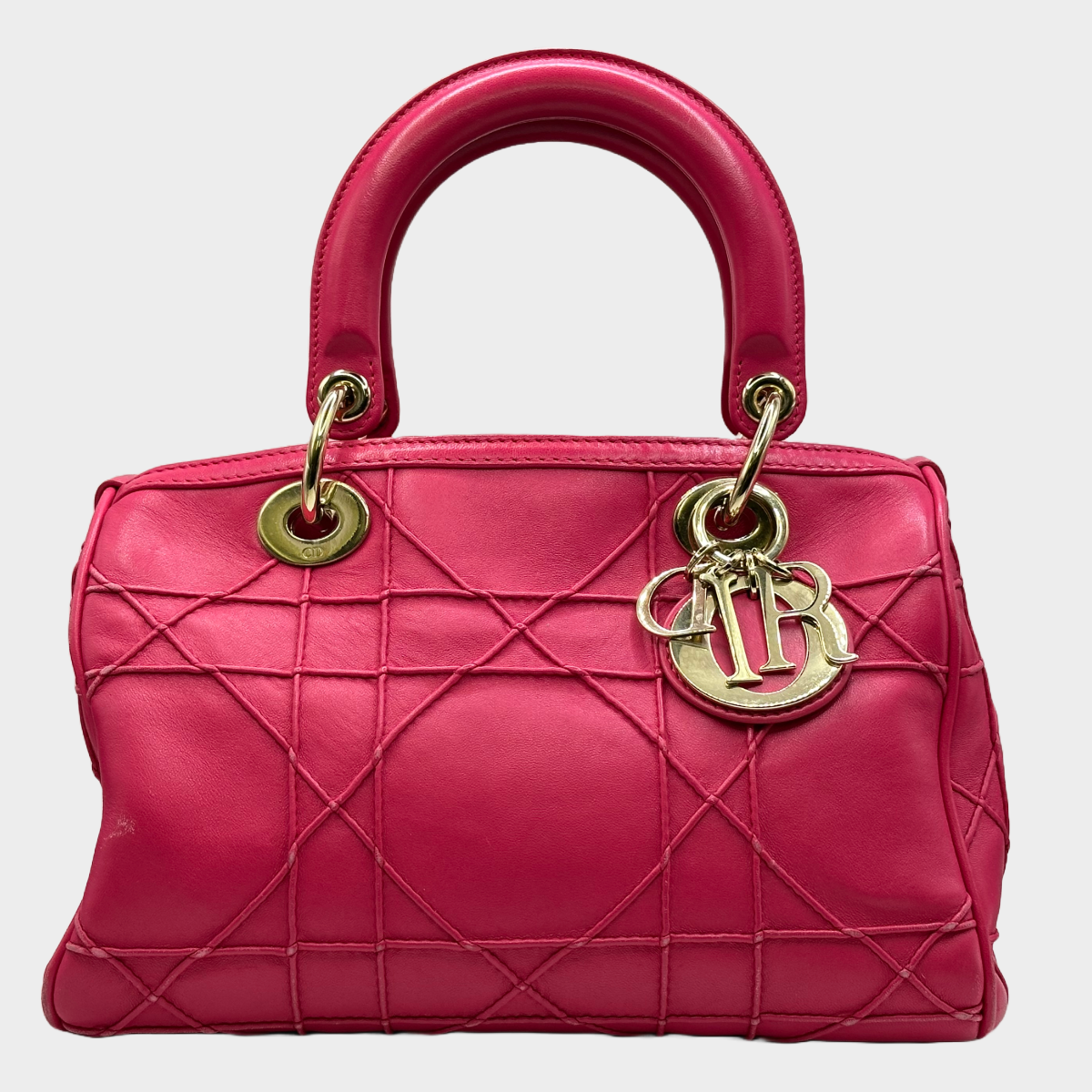 image of Christian Dior pink granville leather polochon small handbag