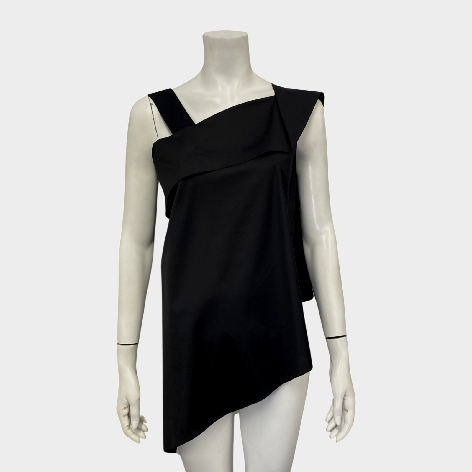 image of Roland Mouret women's black asymmetric top