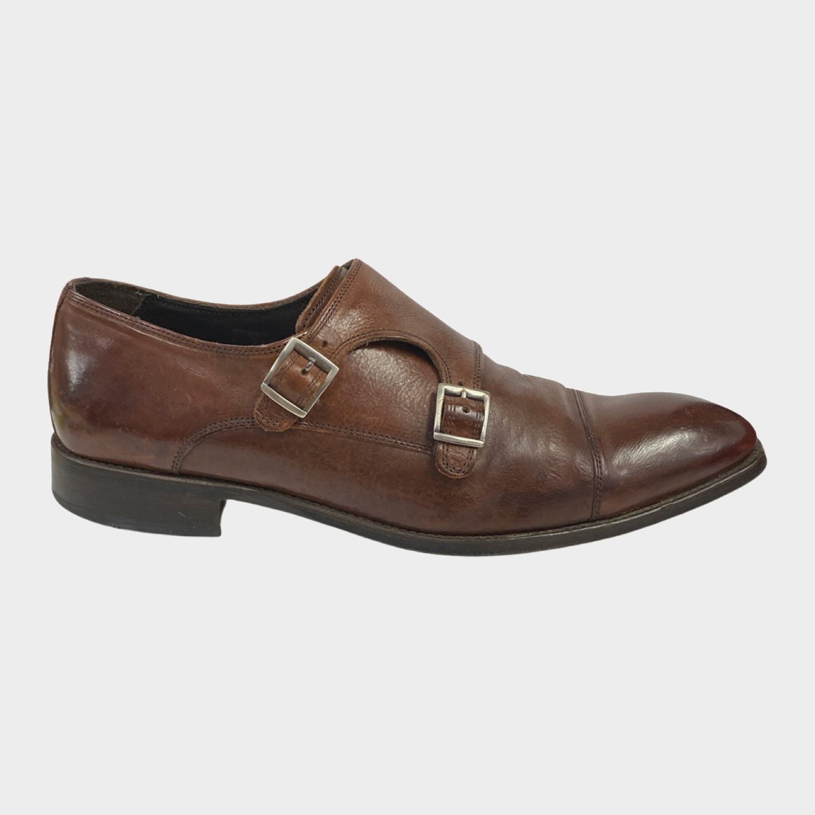 image of Hawes & Curtis men's brown buckled leather loafers