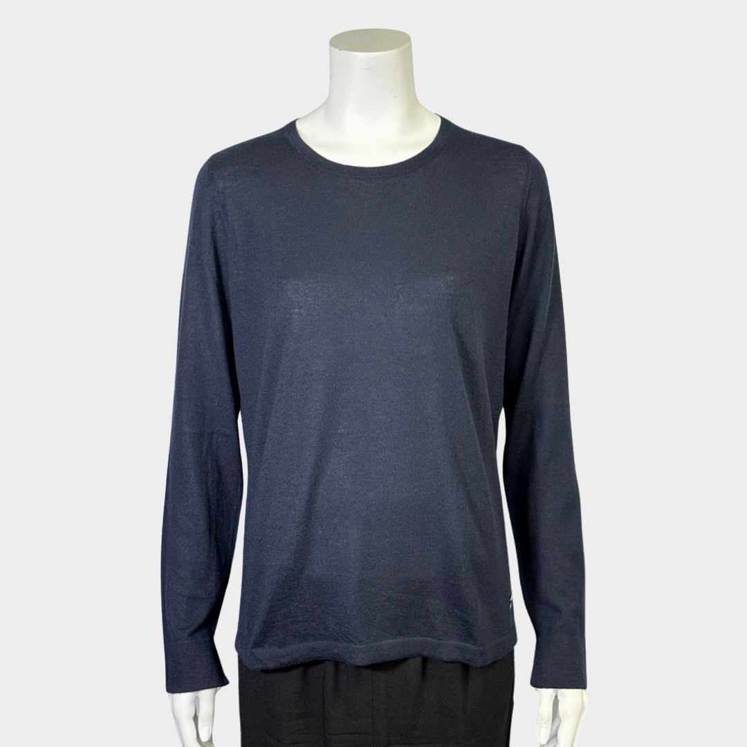 image of Loro Piana women's navy cashmere jumper