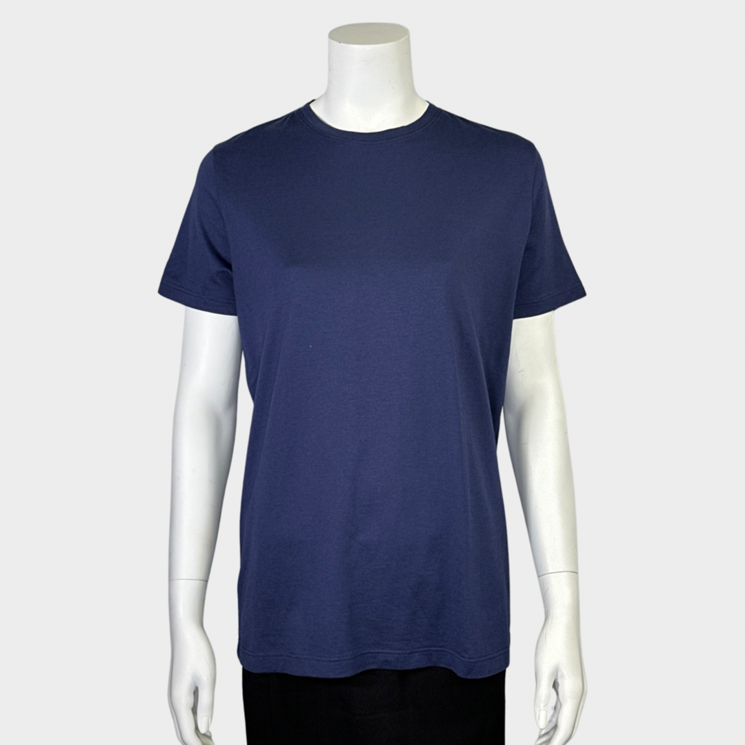 image of Loro Piana women's navy cotton/silk blend T-shirt