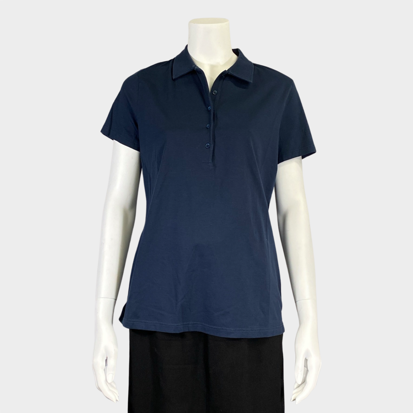 image of Loro Piana women's navy cotton polo top