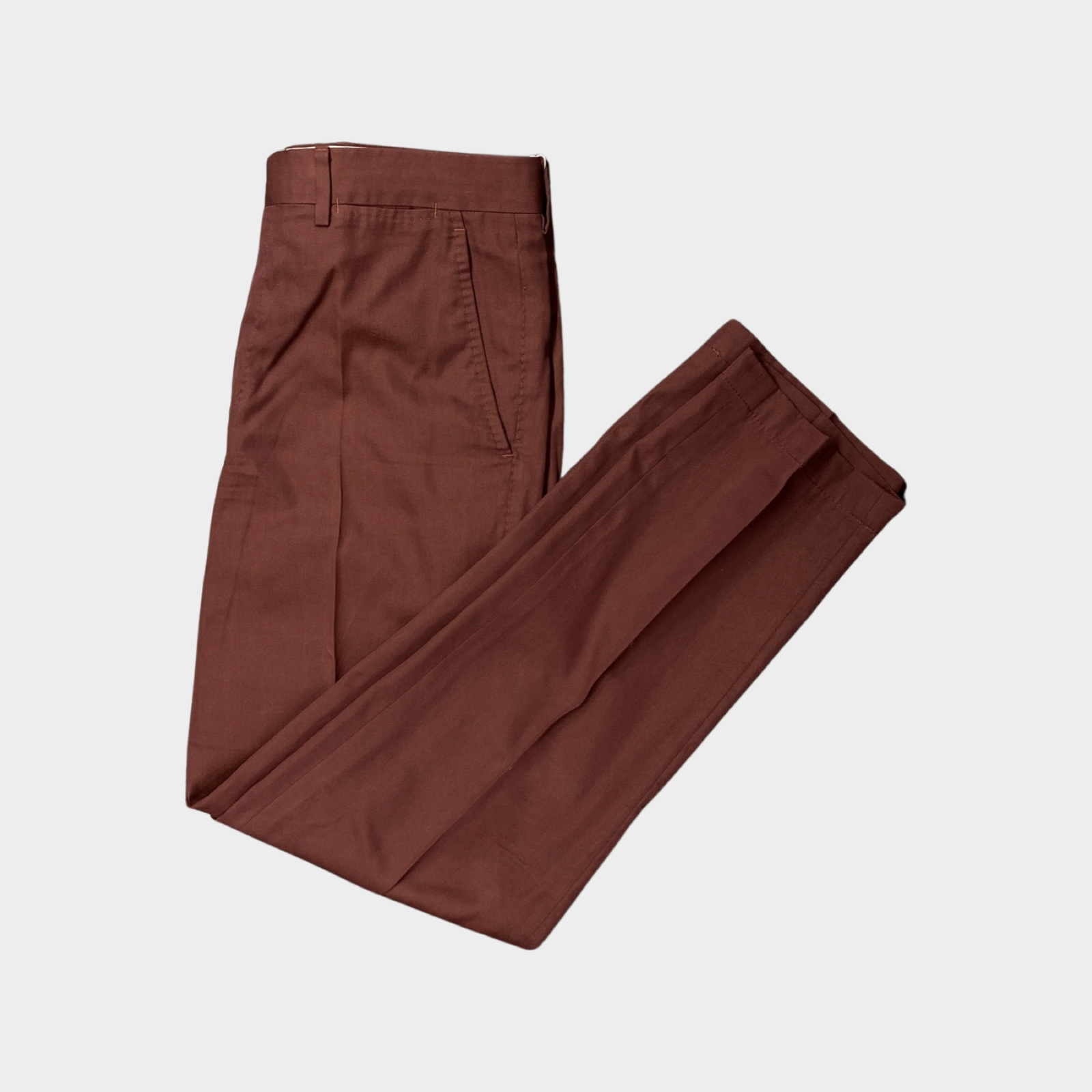 Image of Brioni men's burgundy cotton trousers