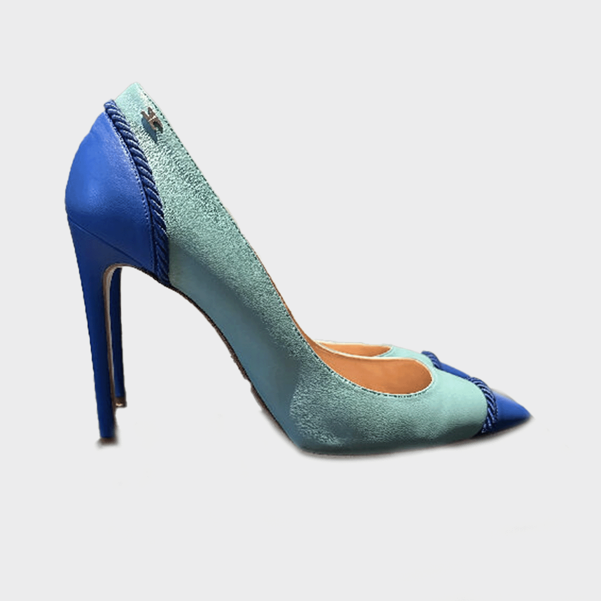 image of Elisabetta Franchi women's blue Leather heeled Pumps