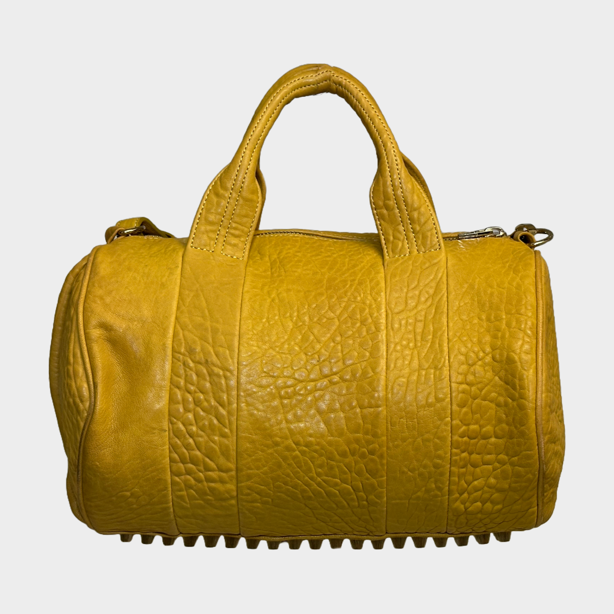 image of Alexander Wang yellow pebbled lambskin leather Rocco duffle bag