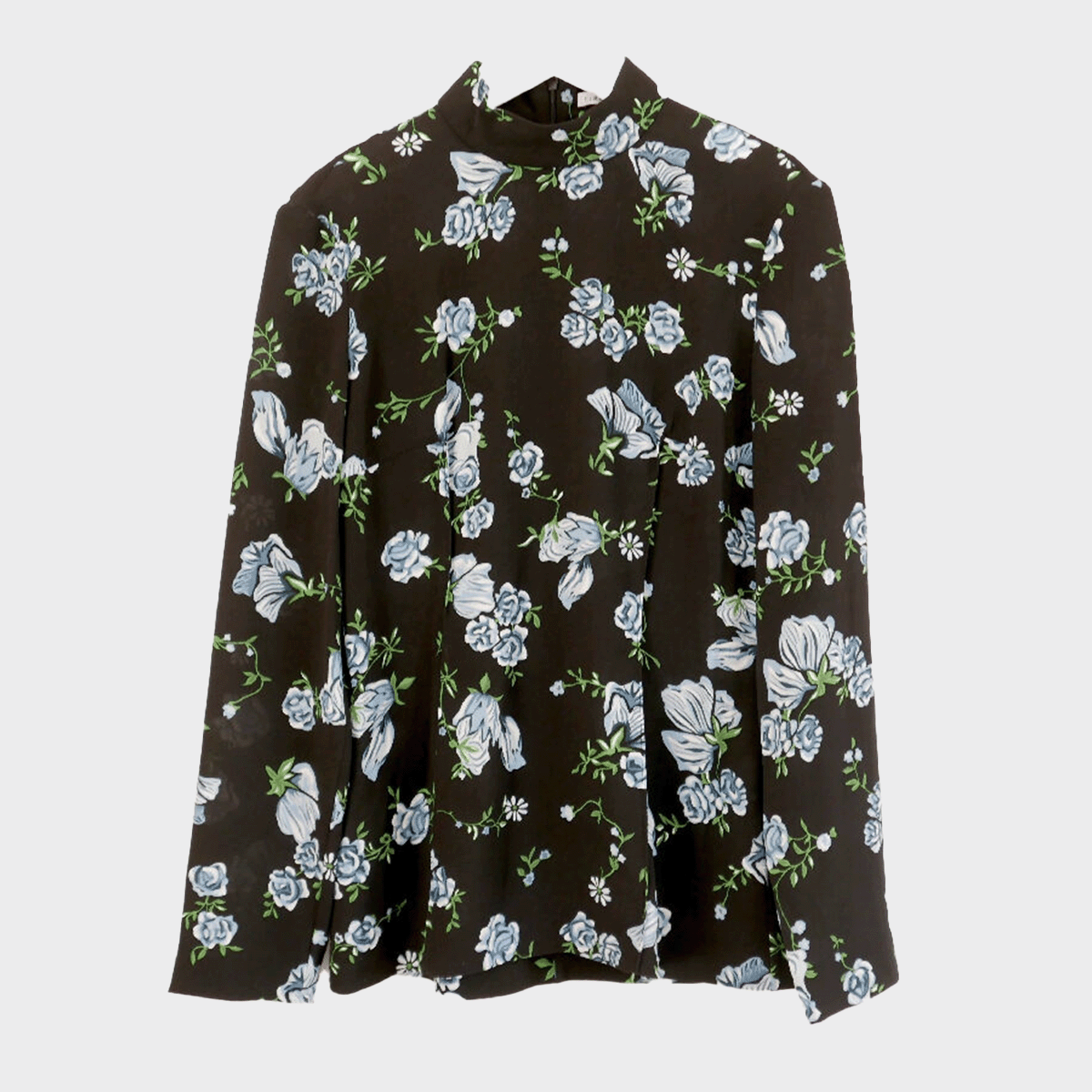 image of Emilia Wickstead women's black and blue floral print top