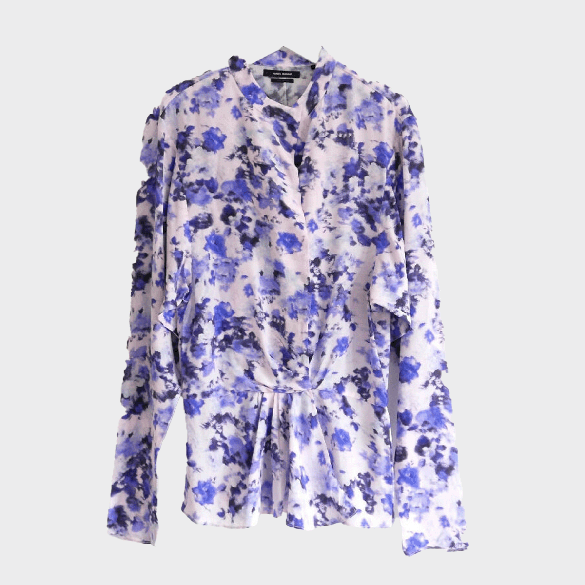 Image of Isabel Marant women's purple Fidaje floral print silk blouse