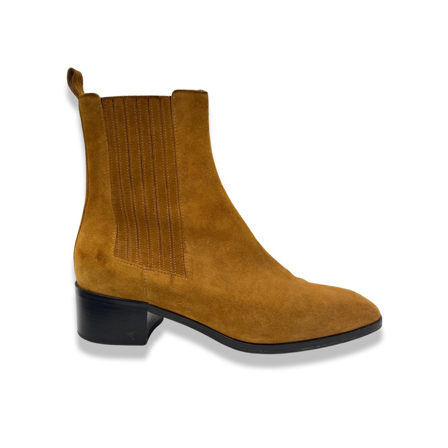 image of Aeyde camel suede Chelsea boots