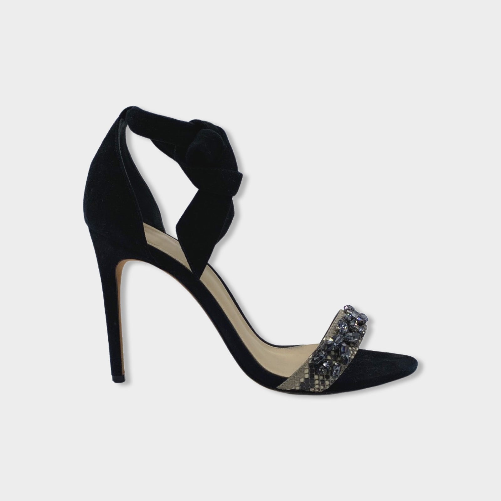 image of ALEXANDRE BIRMAN black suede embellished heels