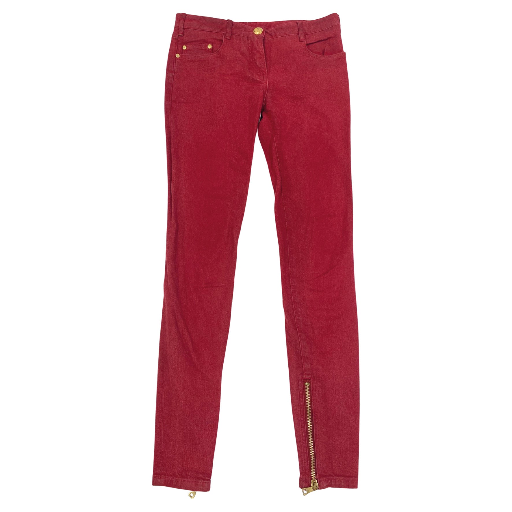 image of BALMAIN red skinny jeans