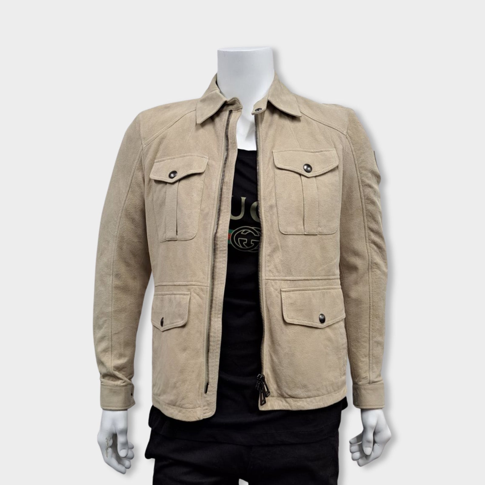 image of BELSTAFF beige suede jacket