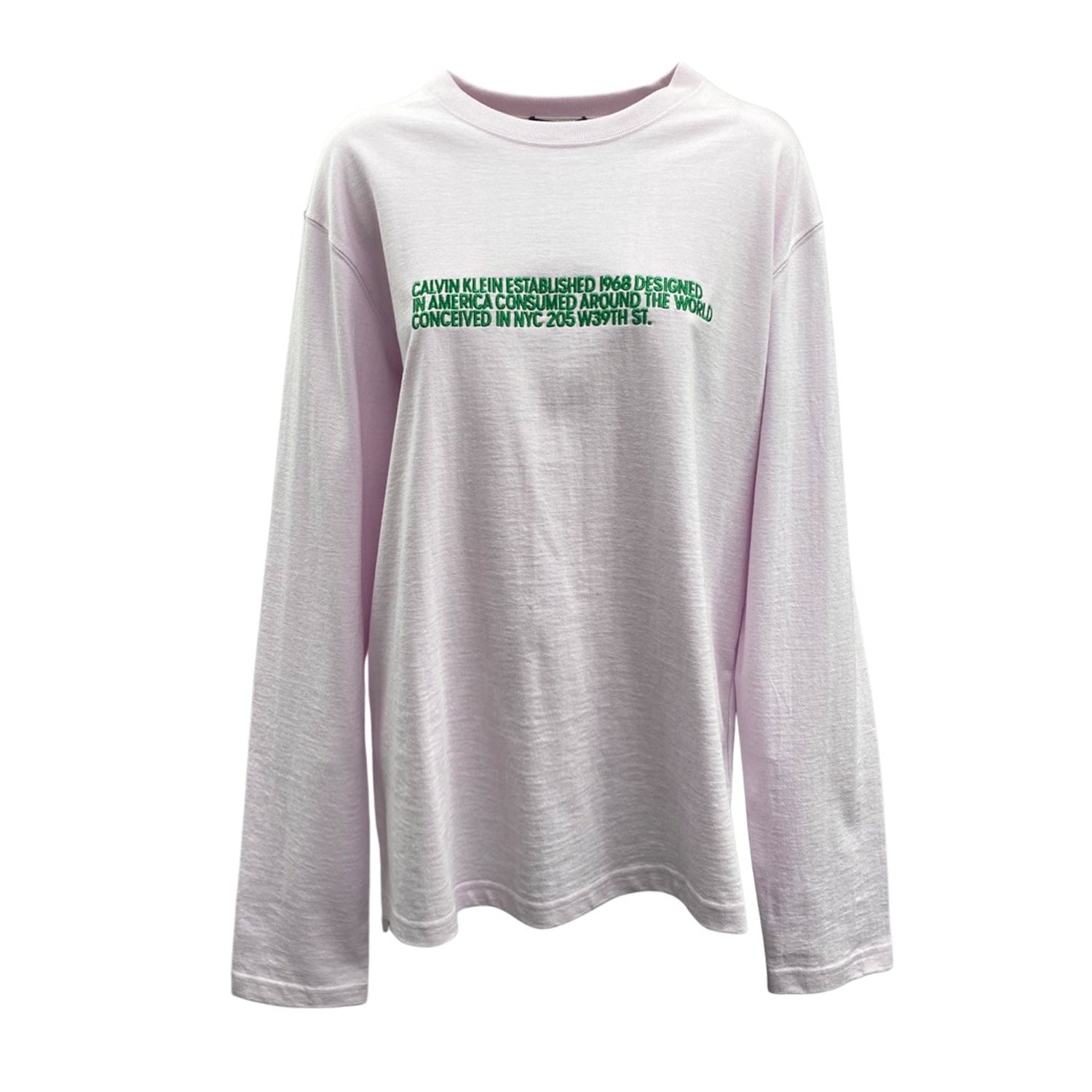 Image of CALVIN KLEIN 205W39NYC pink and green cotton sweatshirt