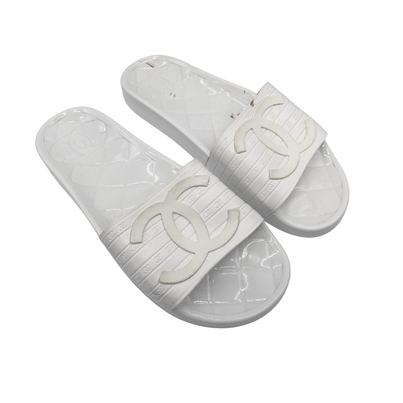 CHANEL white slider sandals – Loop Generation