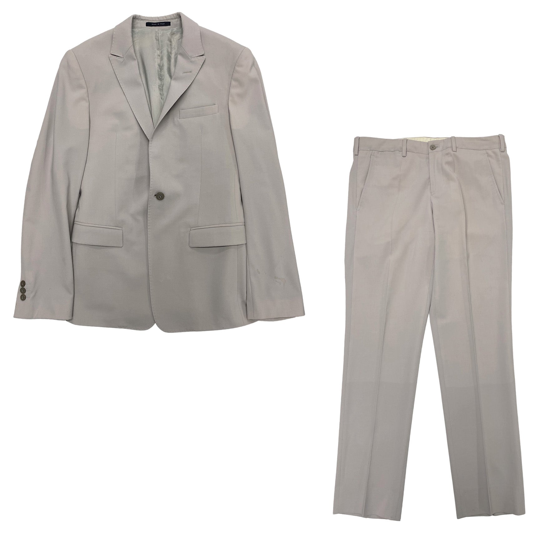 image of EMPORIO ARMANI grey woolen set of jacket and trousers