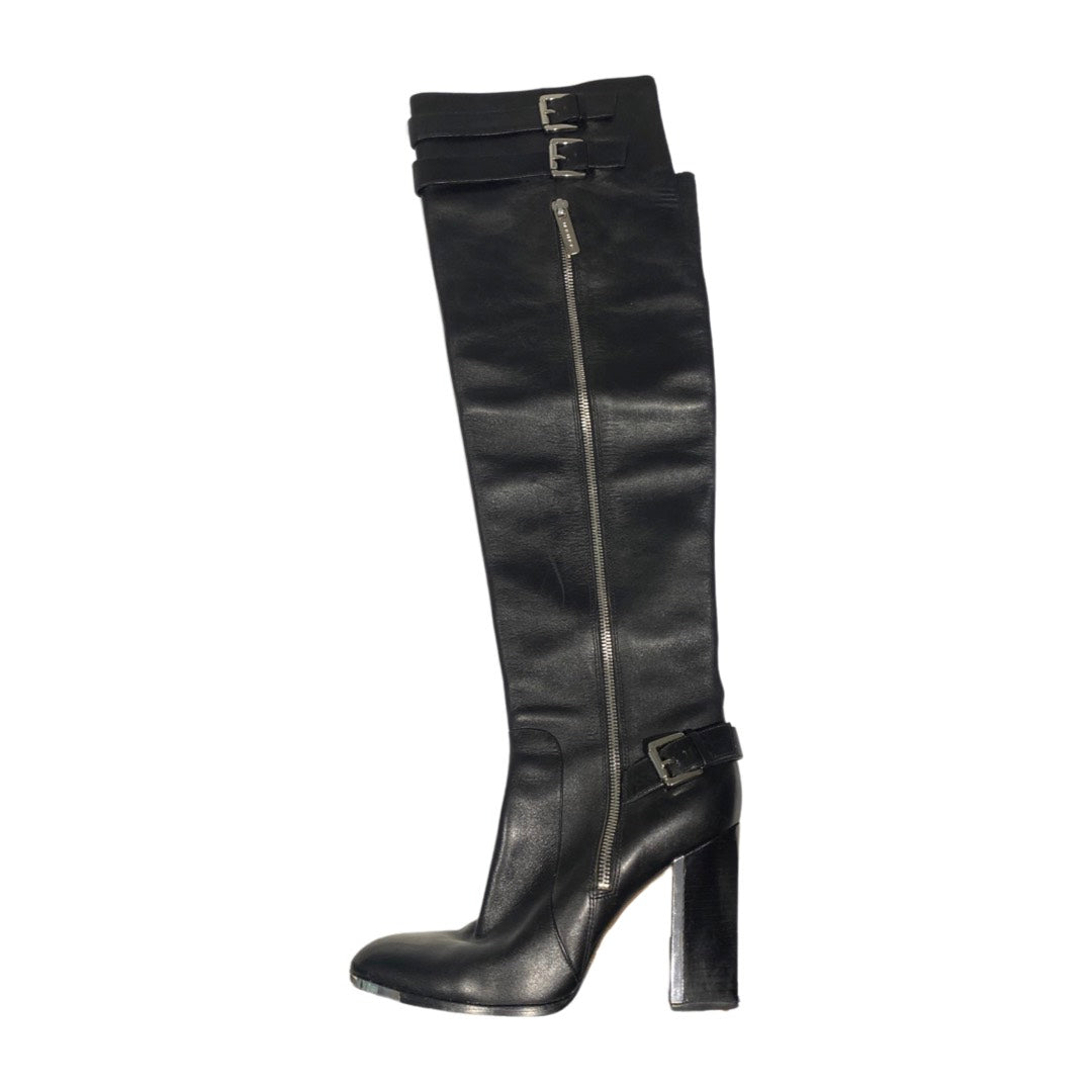 MICHAEL KORS black leather heeled high boots – Loop Generation