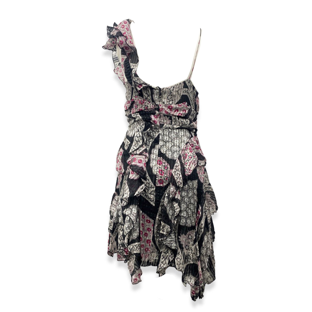 MARANT and raspberry floral print silk mini dress Loop Generation