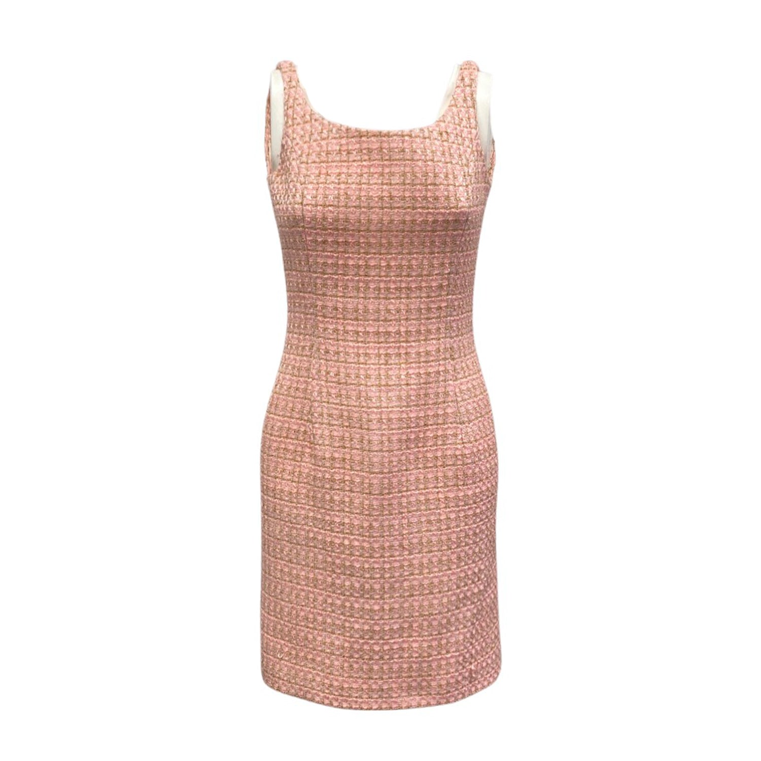 image of ISABELL KRISTENSEN bubble gum pink tweed mini dress