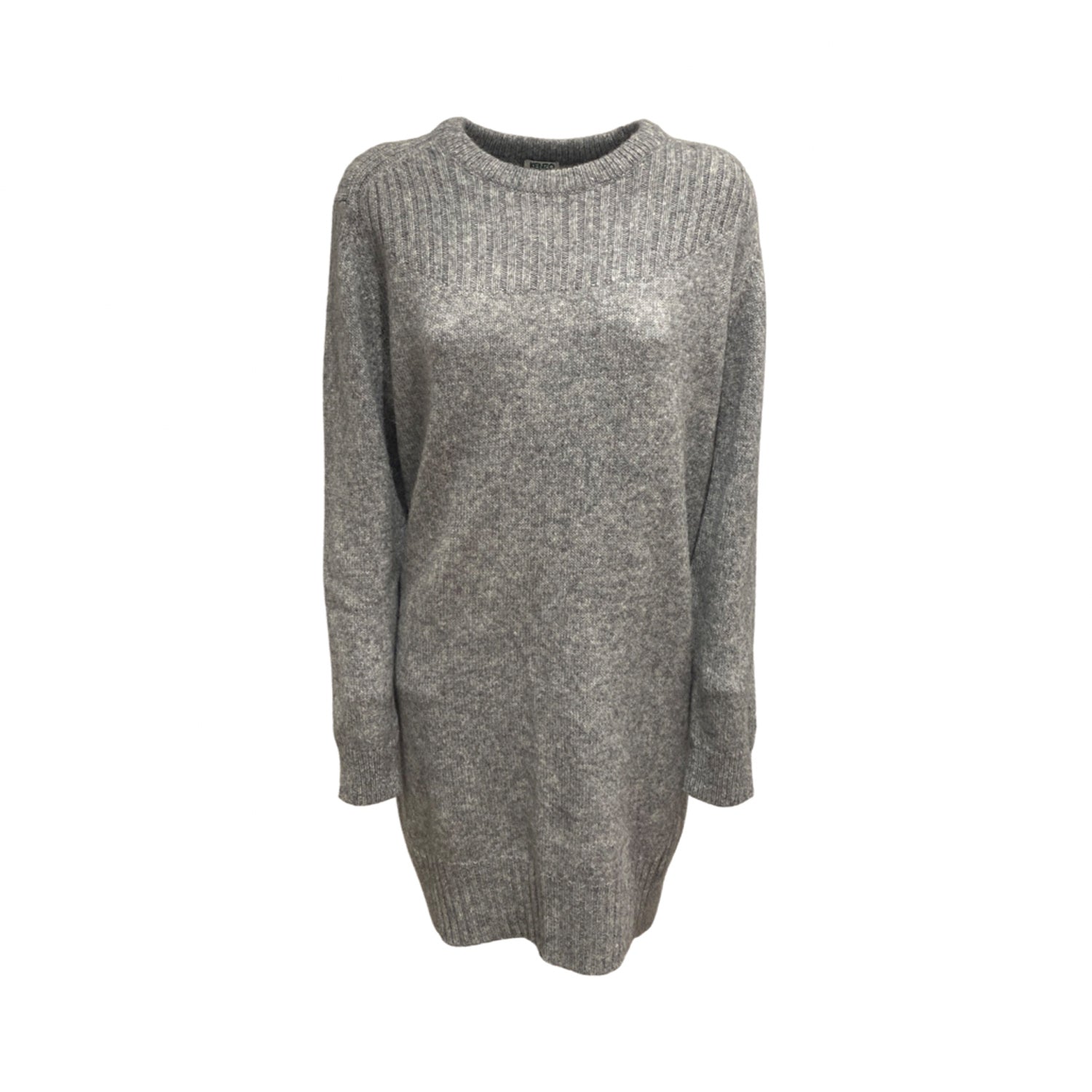 image of KENZO grey woolen mini dress