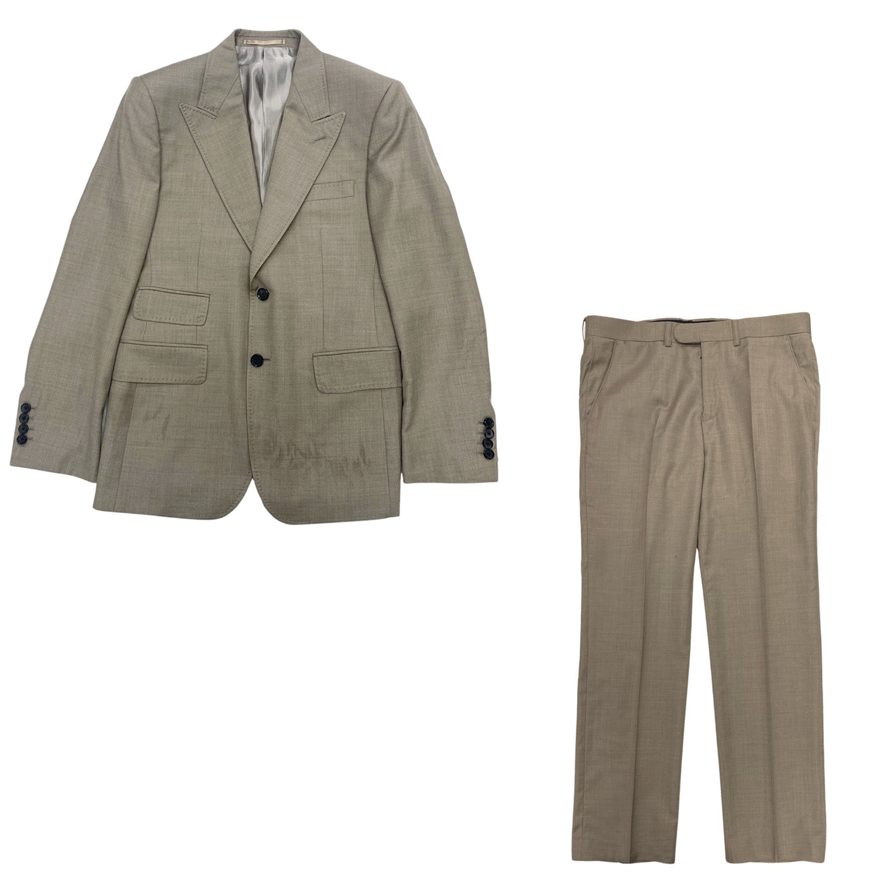 image of MCCAN BESPOKE grey woolen set of jacket and trousers