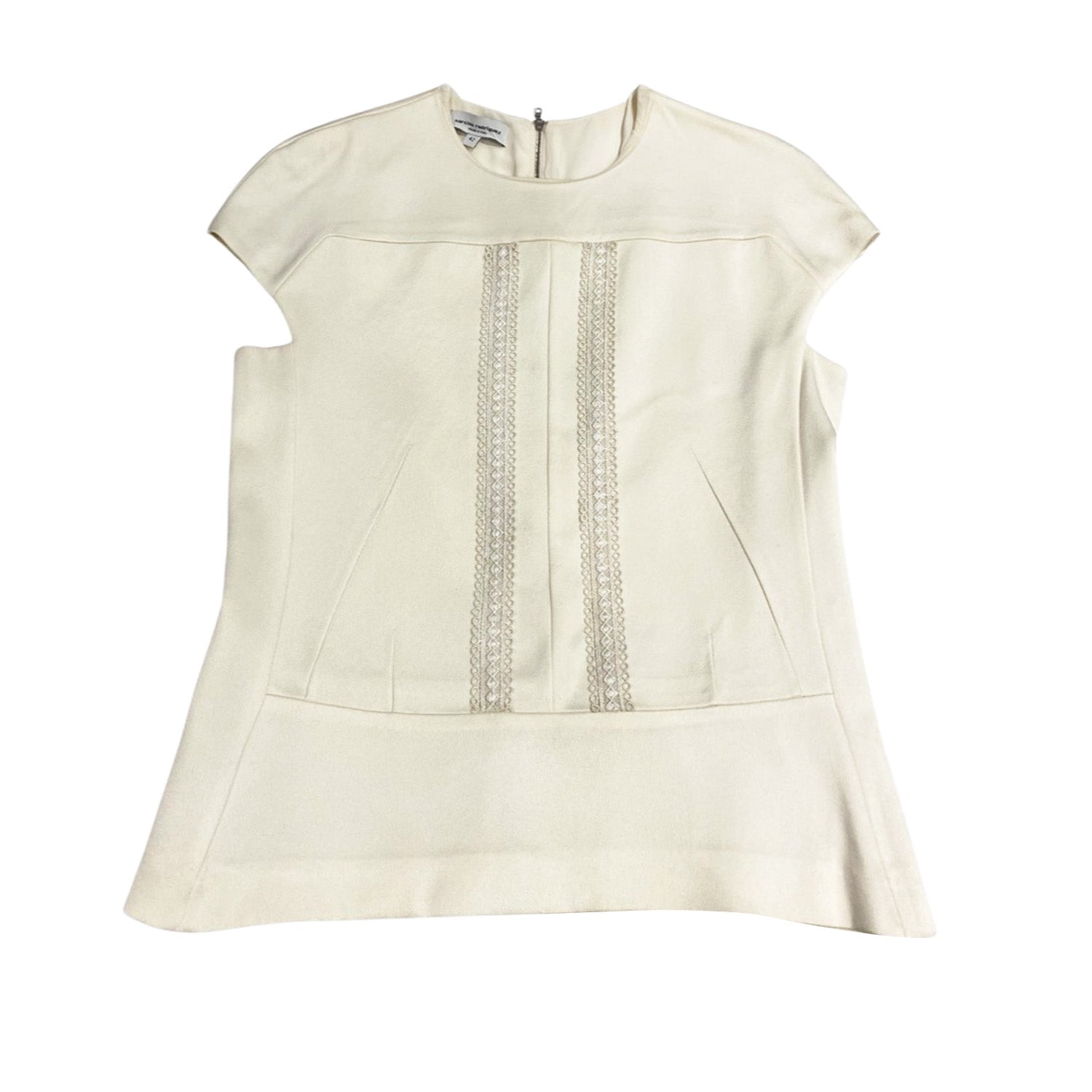 image of NARCISO RODRIGUEZ ecru lace detail top