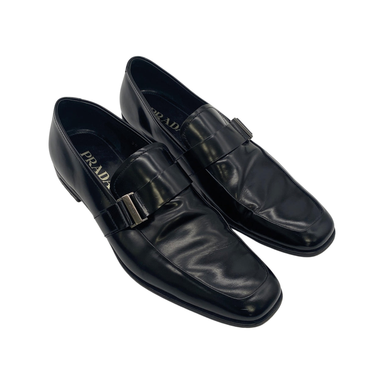 PRADA black leather loafers – Loop Generation